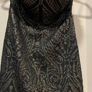 Express Cocktail Dress Size 6 Black with Silver Design Never Worn